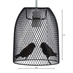 Livry Bird Grey Easy Fit Pendant Shade 11 Livry Bird Grey Easy Fit Pendant Shade -Online Home Furnishings 1000111889 alt04