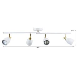 Clio 4 Light White Semi Flush Spotlight Bar -Online Home Furnishings 1000119712 alt06