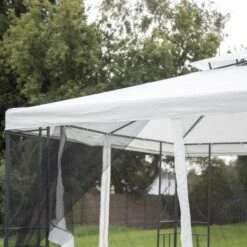 Steel 3m X 3m Cream Gazebo With Fly Screen -Online Home Furnishings 1000121426 alt03