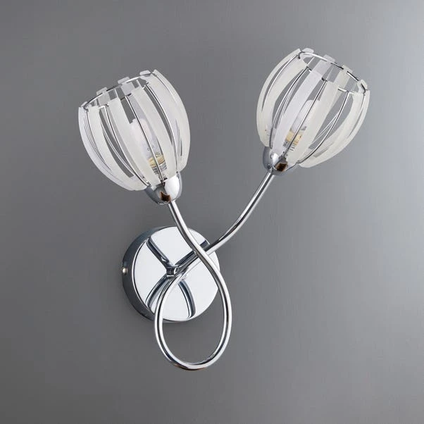 Rosa 2 Light Chrome Wall Light 4 Rosa 2 Light Chrome Wall Light - Image 2