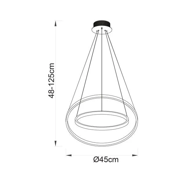 Vogue Kline 2 Light Integrated LED Hoop Ceiling Light 12 Vogue Kline 2 Light Integrated LED Hoop Ceiling Light - Image 10