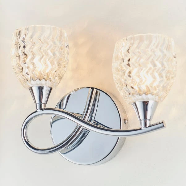 Vogue Boyer 2 Light Wall Light Chrome 4 Vogue Boyer 2 Light Wall Light Chrome - Image 2