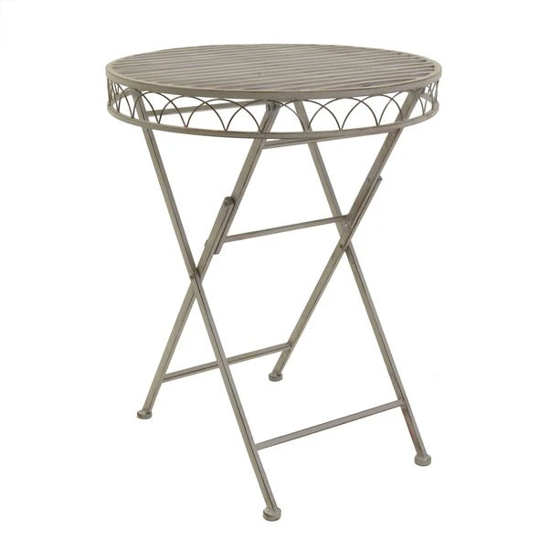 Foldable 2 Seater Wrought Iron Grey Bistro Set 6 Foldable 2 Seater Wrought Iron Grey Bistro Set - Image 4