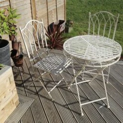 Foldable 2 Seater Wrought Iron Grey Bistro Set 11 Foldable 2 Seater Wrought Iron Grey Bistro Set -Online Home Furnishings 1000162711 alt04