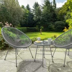 Monaco 2 Seater Grey Egg Chair Bistro Set
