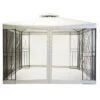 Steel 3m X 3m Cream Gazebo With Fly Screen 2 Steel 3m X 3m Cream Gazebo With Fly Screen -Online Home Furnishings 30597355