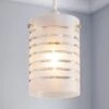 Grayson Stripe Glass White Easy Fit Pendant Shade 1 Grayson Stripe Glass White Easy Fit Pendant Shade -Online Home Furnishings 30647567