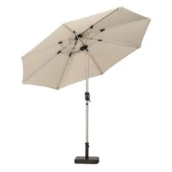 Online Home Furnishings 27 2.7m Aluminium Crank And Tilt Parasol With LED Strip Lights