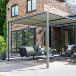 Online Home Furnishings 29 2.8m X 2.8m Sliding Roof Pergola