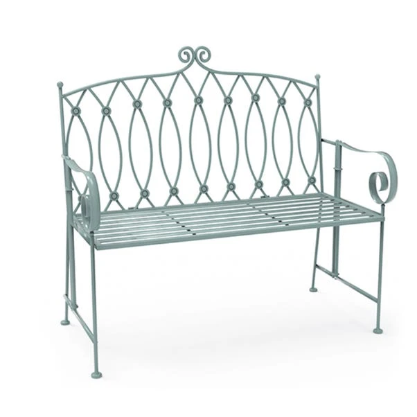 Wrought Iron 2 Seater Sage Green Bench 3 Wrought Iron 2 Seater Sage Green Bench