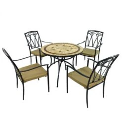 Riverside 91cm Patio Table Set With 4 Austin Chairs 12 Riverside 91cm Patio Table Set With 4 Austin Chairs -Online Home Furnishings 30760667 alt02