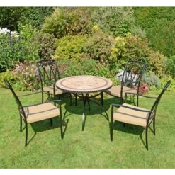 Riverside 91cm Patio Table Set With 4 Austin Chairs 14 Riverside 91cm Patio Table Set With 4 Austin Chairs -Online Home Furnishings 30760667 alt04