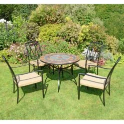 Virginia 91cm Patio Table Set With 4 Austin Chairs 14 Virginia 91cm Patio Table Set With 4 Austin Chairs -Online Home Furnishings 30760670 alt04