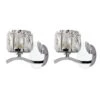Set Of 2 Kleio Glass Chrome Wall Light -Online Home Furnishings 30762443