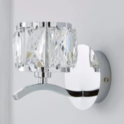 Set Of 2 Kleio Glass Chrome Wall Light -Online Home Furnishings 30762443 alt02