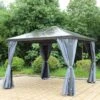 Lugano Polycarbonate 3m X 3m Grey Gazebo