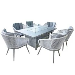 Aspen 6 Seater Fire Pit Dining Set 12 Aspen 6 Seater Fire Pit Dining Set -Online Home Furnishings 30764006 alt03