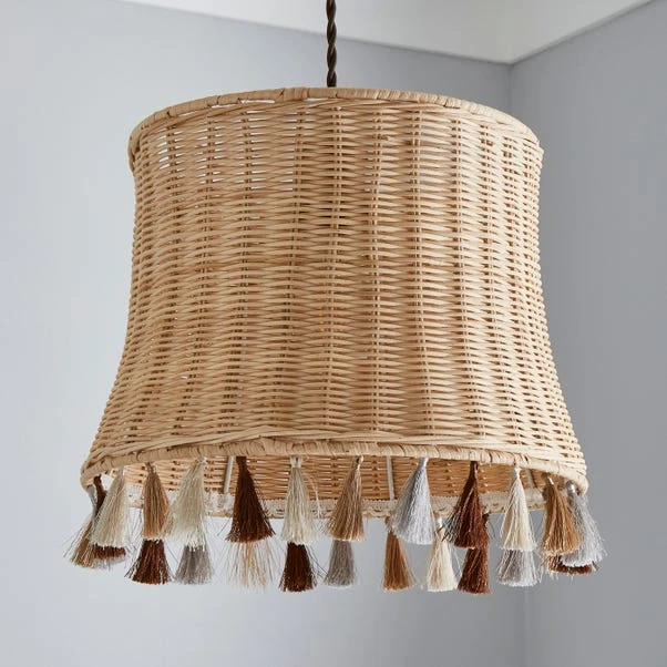 Fiesta Rattan Tassel Easy Fit Pendant Shade 4 Fiesta Rattan Tassel Easy Fit Pendant Shade - Image 2