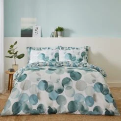 Watercolour Circles Teal Duvet Cover And Pillowcase Set 34 Watercolour Circles Teal Duvet Cover And Pillowcase Set -Online Home Furnishings 30798229