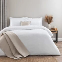 Croston Waffle White Duvet Cover And Pillowcase Set 30 Croston Waffle White Duvet Cover And Pillowcase Set -Online Home Furnishings 30807784