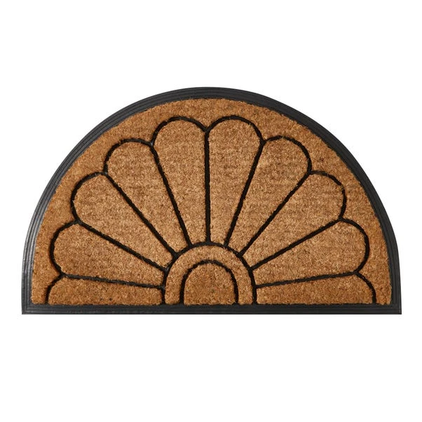 Scroll Half Moon Rubber And Coir Doormat 4 Scroll Half Moon Rubber And Coir Doormat - Image 2