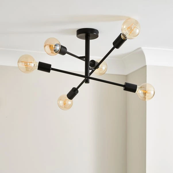 Elements Koppla 6 Light Semi Flush Ceiling Light 4 Elements Koppla 6 Light Semi Flush Ceiling Light - Image 2