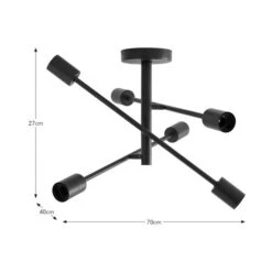 Elements Koppla 6 Light Semi Flush Ceiling Light 13 Elements Koppla 6 Light Semi Flush Ceiling Light -Online Home Furnishings 30832002 alt07