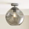 Alexis Smoked Flush Ceiling Light -Online Home Furnishings 30834019