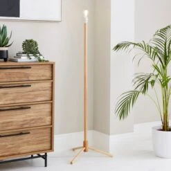 Oakley Turned Wood Paint Your Own Floor Lamp Base