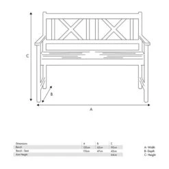 Cambridge 2 Seater Acacia Wood Bench -Online Home Furnishings 30845585 alt04