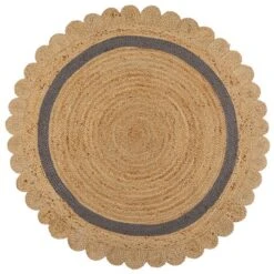Grace Jute Scallop Round Rug -Online Home Furnishings 30850346 alt04