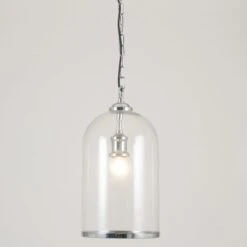 Online Home Furnishings 14 Rimmed Glass Cloche Pendant Light