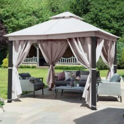 Luxury 3m X 3m Gazebo With LED Light 15 Luxury 3m X 3m Gazebo With LED Light -Online Home Furnishings 30854702 alt03