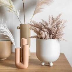 Set Of 2 Buckley Metal Plant Pots -Online Home Furnishings 30861598 alt02