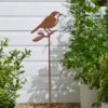 Rusted Iron Blue Tit Stake