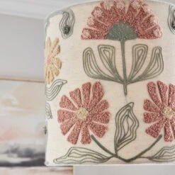 Floral Embroidered Lamp Shade 8 Floral Embroidered Lamp Shade -Online Home Furnishings 30866832 alt02