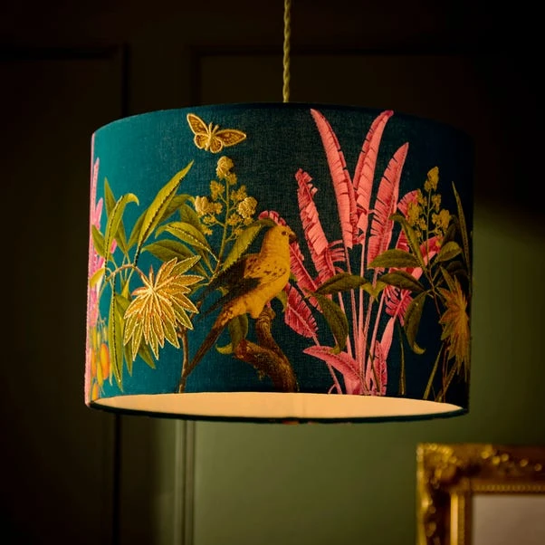 Tropical Paradise Embroidered Lamp Shade 4 Tropical Paradise Embroidered Lamp Shade - Image 2