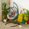 Black Egg Chair With Tropical Cushion -Online Home Furnishings 30867482