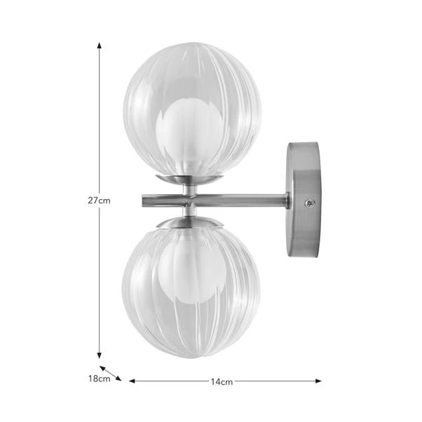 Leirah Ribbed 2 Light Wall Light 8 Leirah Ribbed 2 Light Wall Light - Image 6