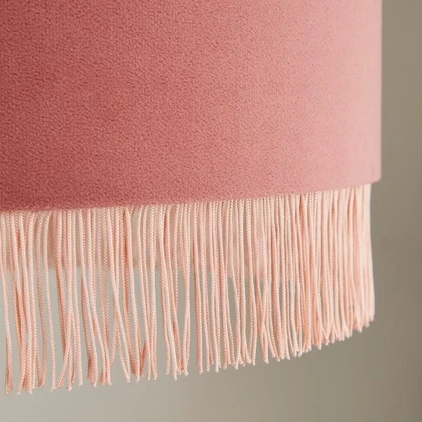 Fringed Velvet Drum Lamp Shade 16 Fringed Velvet Drum Lamp Shade - Image 14