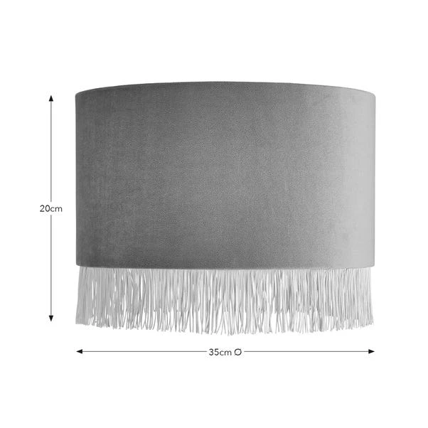 Fringed Velvet Drum Lamp Shade 13 Fringed Velvet Drum Lamp Shade - Image 11