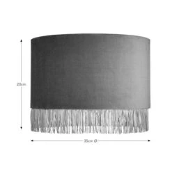 Fringed Velvet Drum Lamp Shade 24 Fringed Velvet Drum Lamp Shade -Online Home Furnishings 30870758 alt08