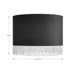 Fringed Velvet Drum Lamp Shade 39 Fringed Velvet Drum Lamp Shade -Online Home Furnishings 30870759 alt08