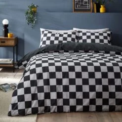 Checkerboard Duvet Cover & Pillowcase Set -Online Home Furnishings 30871156