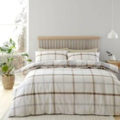 Catherine Lansfield Melrose Tweed Brushed Cotton Duvet Cover & Pillowcase Set -Online Home Furnishings 30874328 alt02