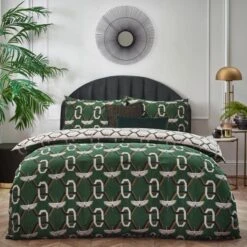 Furn. Avalon Duvet Cover And Pillowcase Set Green