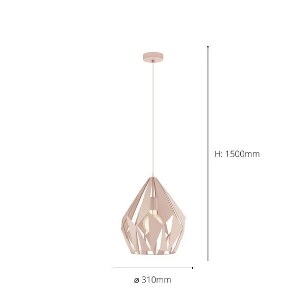EGLO Carlton-P Apricot Pendant Light 6 EGLO Carlton-P Apricot Pendant Light - Image 4