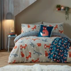 Fusion Snug Foraging Fox Natural Duvet Cover And Pillowcase Set 9 Fusion Snug Foraging Fox Natural Duvet Cover And Pillowcase Set -Online Home Furnishings 30888679 alt03