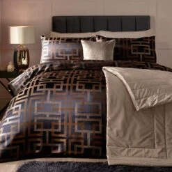 Soiree Bardon Black Duvet Cover And Pillowcase Set 17 Soiree Bardon Black Duvet Cover And Pillowcase Set -Online Home Furnishings 30888748 alt03