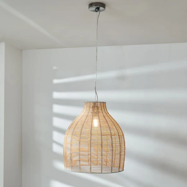 Caswell Rattan Cloche Easy Fit Pendant Shade 3 Caswell Rattan Cloche Easy Fit Pendant Shade